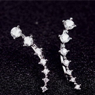 1 Pair Silver Gold Plated Stars Element Crystal Pearl Earrings Ear Hook For Women Girl Stud Earrings Jewelry Er794