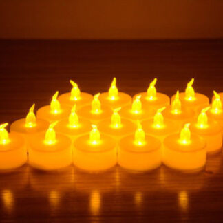 12PCS Electric Amber Yellow Candle LED Tea Light Home Dinner Room Party Decor