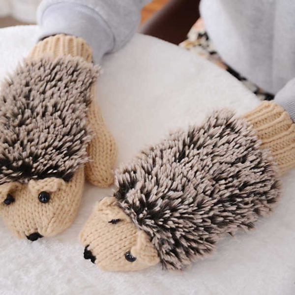 2015 hot sale winter gloves women gloves winter mittens fingerless Cartoon hedgehog heated warm cotton womens fur gloves mittens