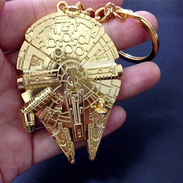 The Movie StarWars Spacecraft alloy golden metal keychain pendant Key Chains star wars ship Keyrings chaveiro llaveros for men
